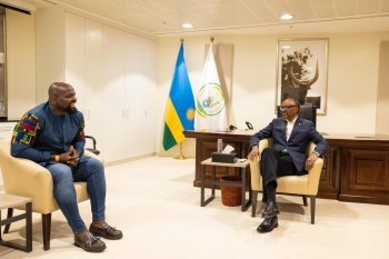 Kagame Receives Champion Belt from Boxer Carlos Takam